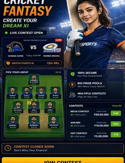 Come (come aap) fantasy cricket & matchday visual 3